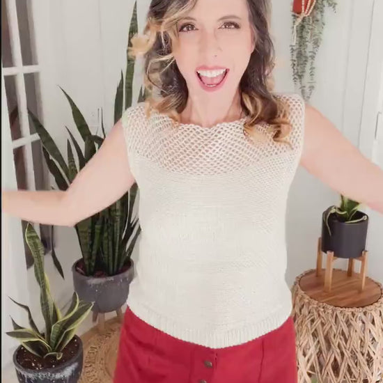 CROCHET PATTERN + VIDEO Summer Beginner Crochet Tank Top Pattern, Instant Download Pdf, Size small-3x, Spring & Summer Womens