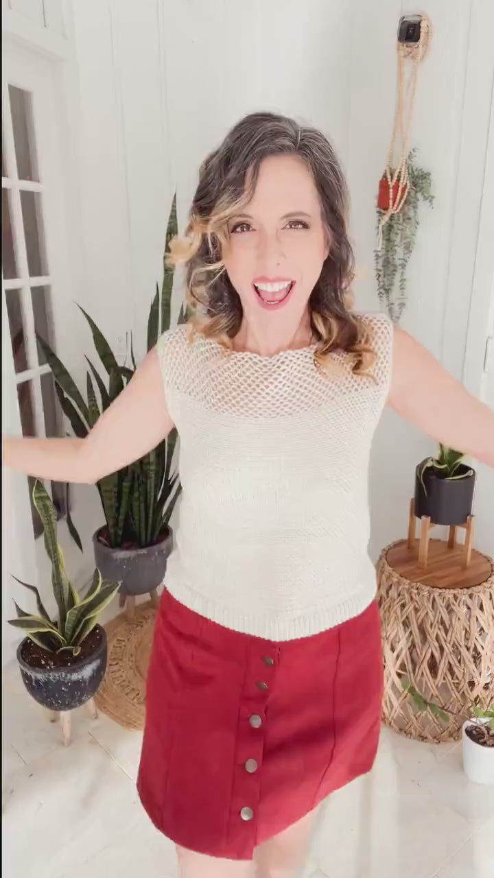 CROCHET PATTERN + VIDEO Summer Beginner Crochet Tank Top Pattern, Instant Download Pdf, Size small-3x, Spring & Summer Womens