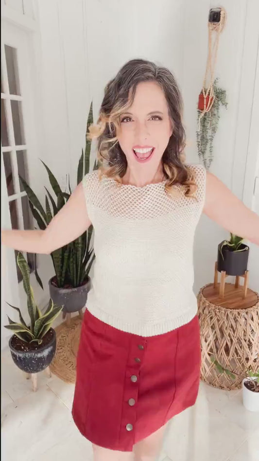 CROCHET PATTERN + VIDEO Summer Beginner Crochet Tank Top Pattern, Instant Download Pdf, Size small-3x, Spring & Summer Womens