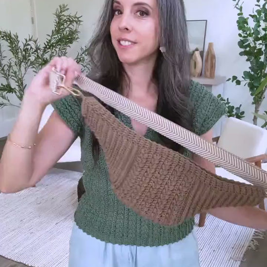 CROCHET PATTERN + VIDEO Summer House Crossbody Crochet Bag Pattern. Easy One Piece Crochet Bag with Video Tutorial & Written Pattern