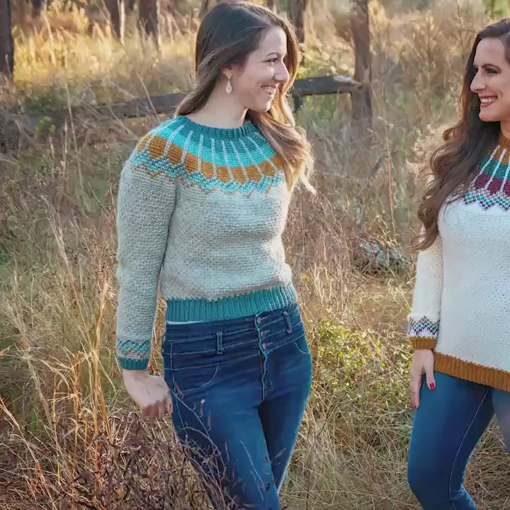 CROCHET PATTERN + VIDEO Traveler Fair Isle Crochet Sweater, xs to 5x sizes, Pullover Crochet Colorwork Pattern, Video Tutorial Incl.