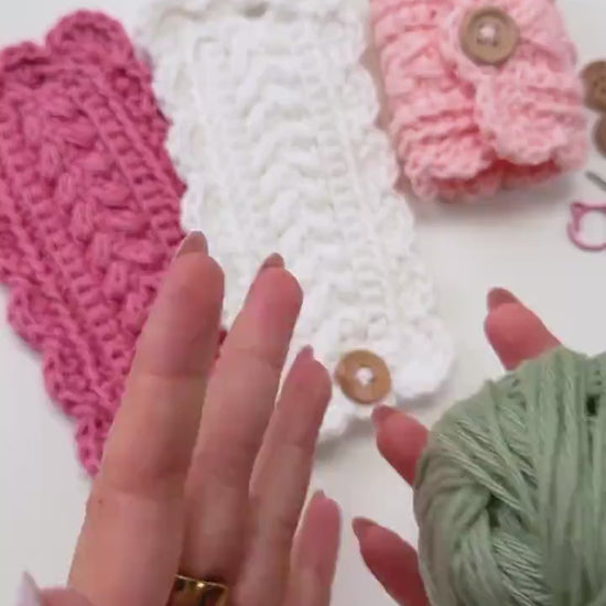 CROCHET PATTERN + VIDEO Crochet Napkin Ring Pattern, Wheat Stitch™ Scalloped Napkin Rings, Cotton Napkin Holder, Easy Gift Crochet Pattern