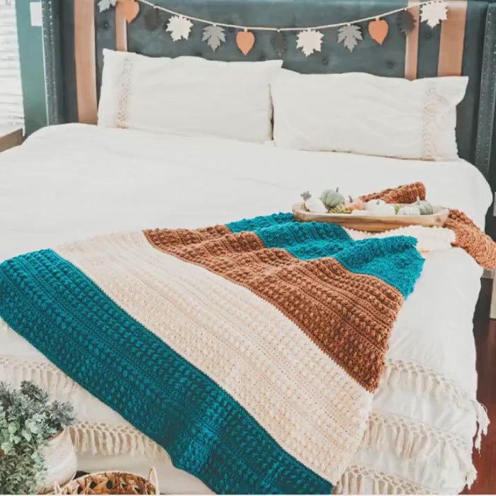 CROCHET PATTERN + VIDEO Sanibel Crochet Blanket, Home Decor, Crochet Video Tutorial Included, Diy Crochet Blanket