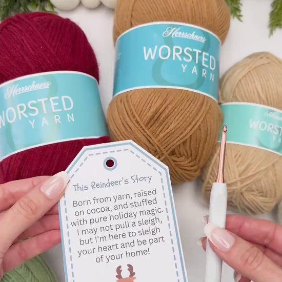CROCHET PATTERN + VIDEO Wheat Stitch Reindeer | Textured Amigurumi | Worsted Weight | Christmas Decor | Instant Pdf Download