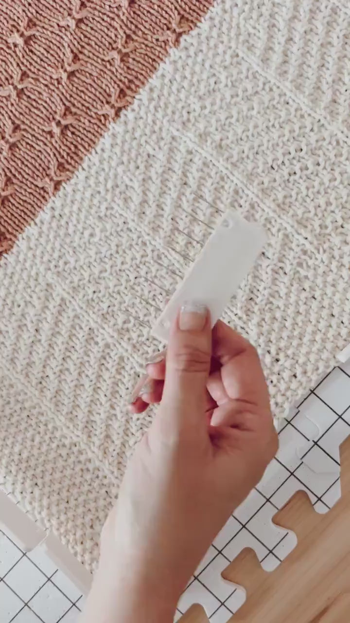 KNIT PATTERN + VIDEO Sampler Textured Knit Blanket, Downloadable Pdf, Learn to Make a Knit Textured Blanket with a Video Tutorial