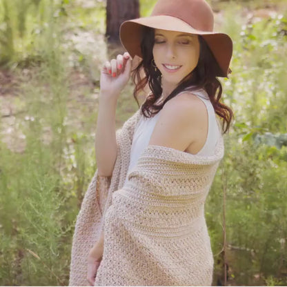 CROCHET PATTERN Chardonnay Poncho Wrap Crochet Pattern Instant Download, One Size Easy Crochet Shawl Pattern Wrap Pattern One Piece