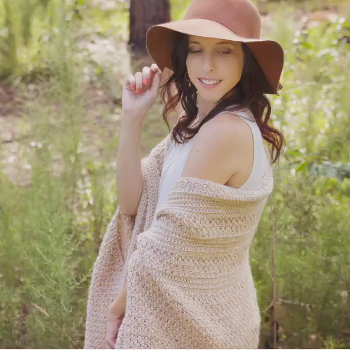 CROCHET PATTERN Chardonnay Poncho Wrap Crochet Pattern Instant Download, One Size Easy Crochet Shawl Pattern Wrap Pattern One Piece