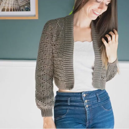 CROCHET PATTERN + VIDEO Diamond Crochet Cardigan, xs to 5x sizes, Open Front Cardigan, Crocheted Flat, Video Tutorial & Charts