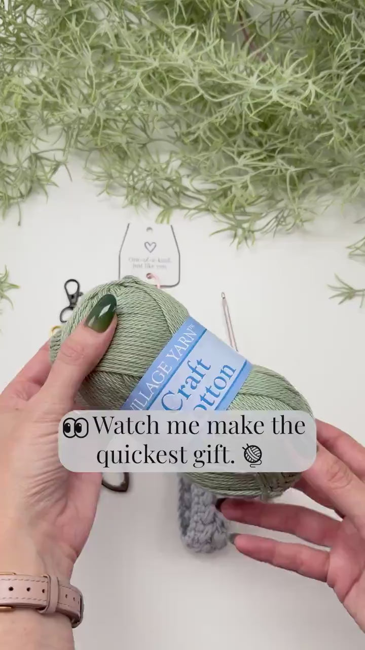 CROCHET PATTERN + VIDEO Crochet Wheat Stitch Keychain & Lanyard Pattern and Bonus Tag Printables Instant Pdf Download Wristlet Badge Strap