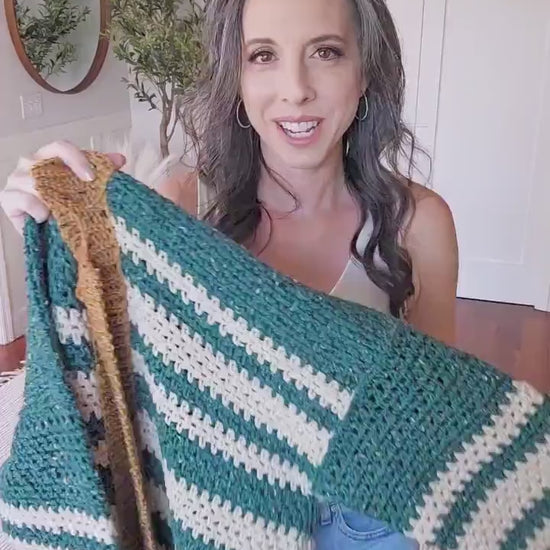 CROCHET PATTERN + VIDEO Shortbread Duster Crochet Pattern, xs to 5x sizes Jacket Long Cardigan Crochet Colorwork Pattern Stipes