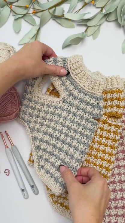 Houndstooth Dog Sweater Crochet Pattern + Video| XXS to 3X